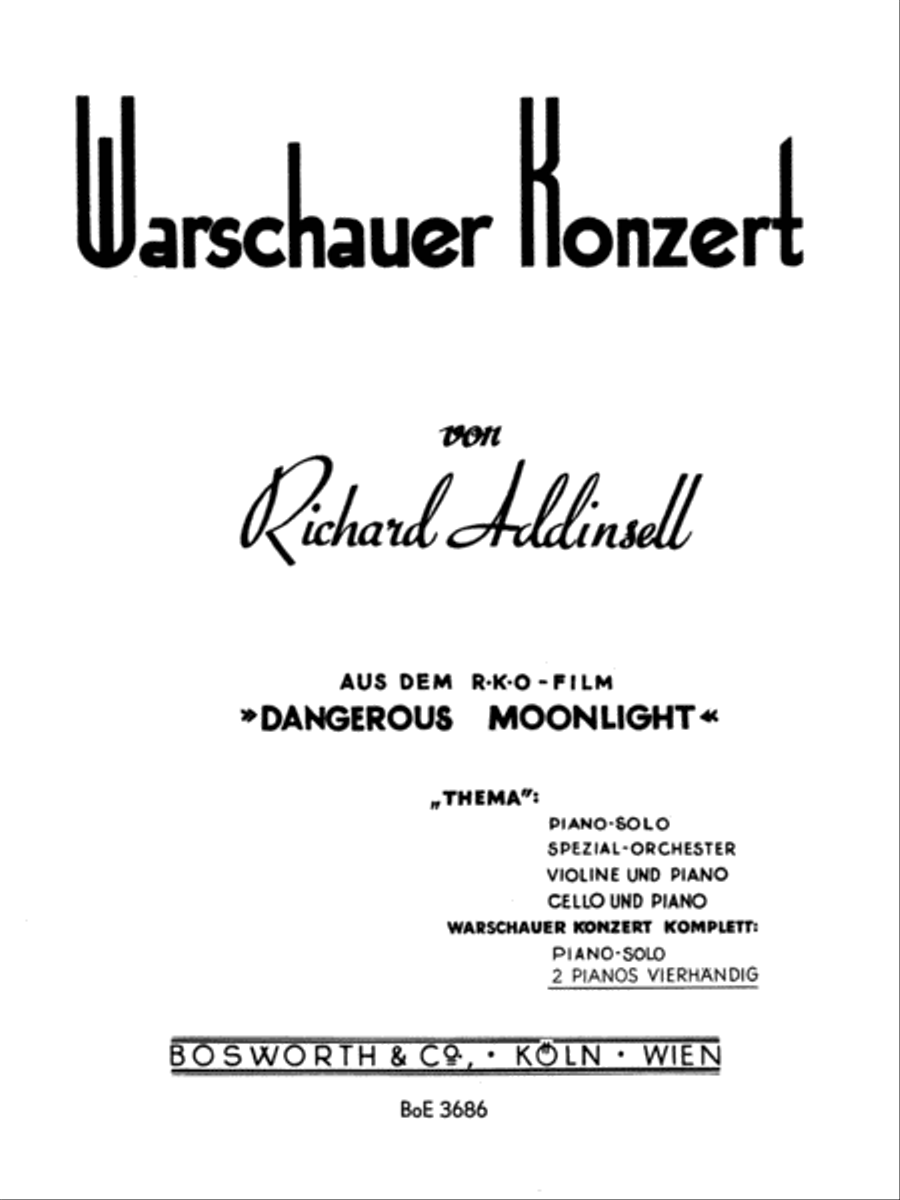 Richard Addinsell: Warsaw Concerto (2 Piano Score) Piano scores gallery preview page 1