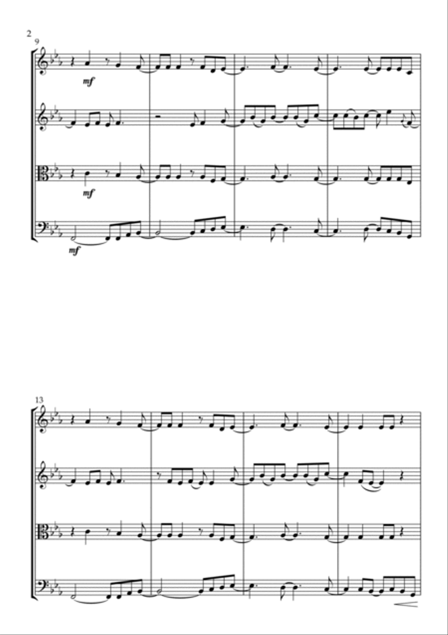 Dancin' In The Moonlight String Quartet scores gallery preview page 2