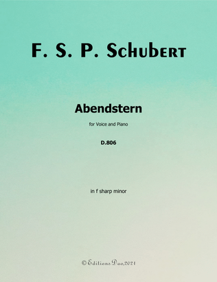 Book cover for Abendstern, by Schubert, in f sharp minor