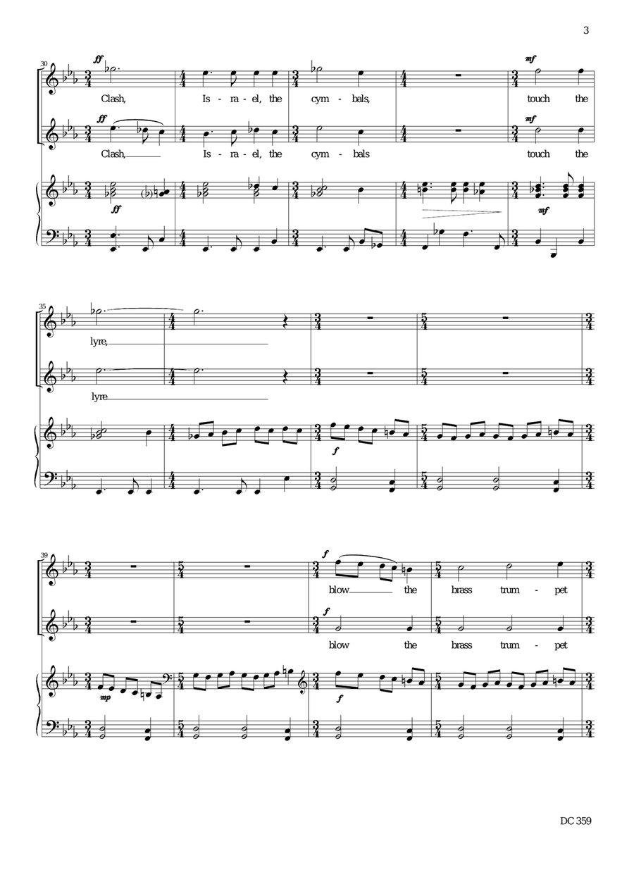 The Feast of Lights - A Channukah song for female choir and piano 2-Part scores gallery preview page 3