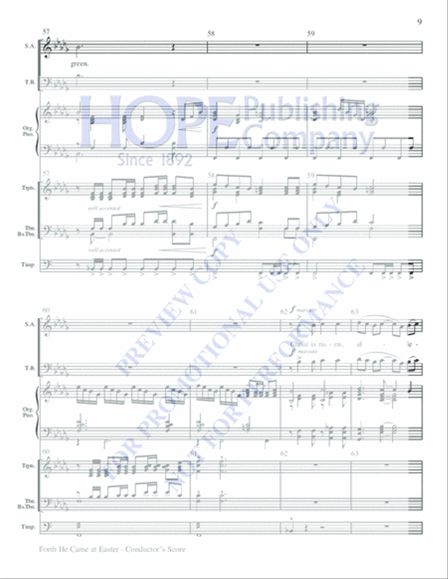 Forth He Came at Easter 4-Part scores gallery preview page 9