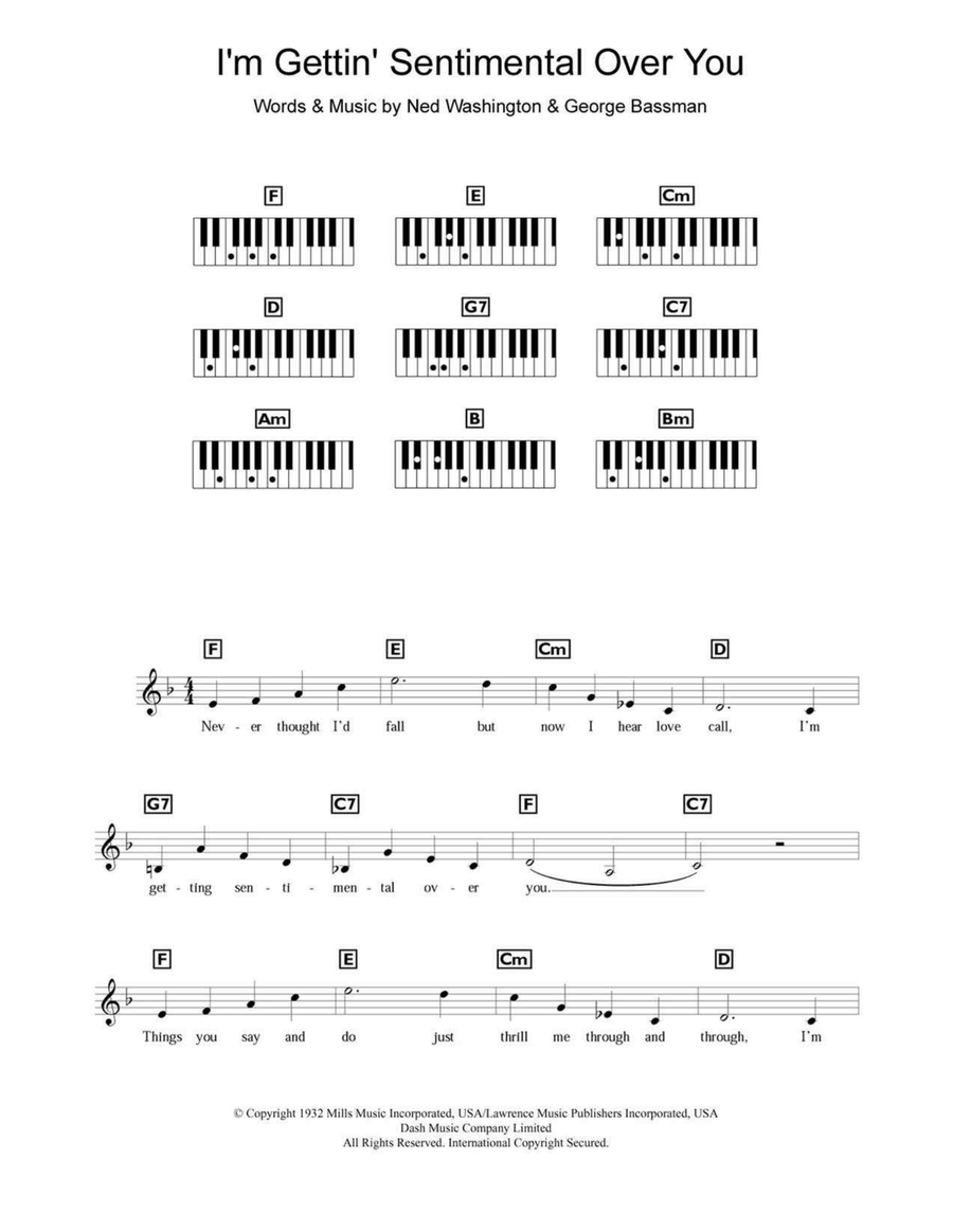 I'm Gettin' Sentimental Over You Piano scores gallery preview page 1
