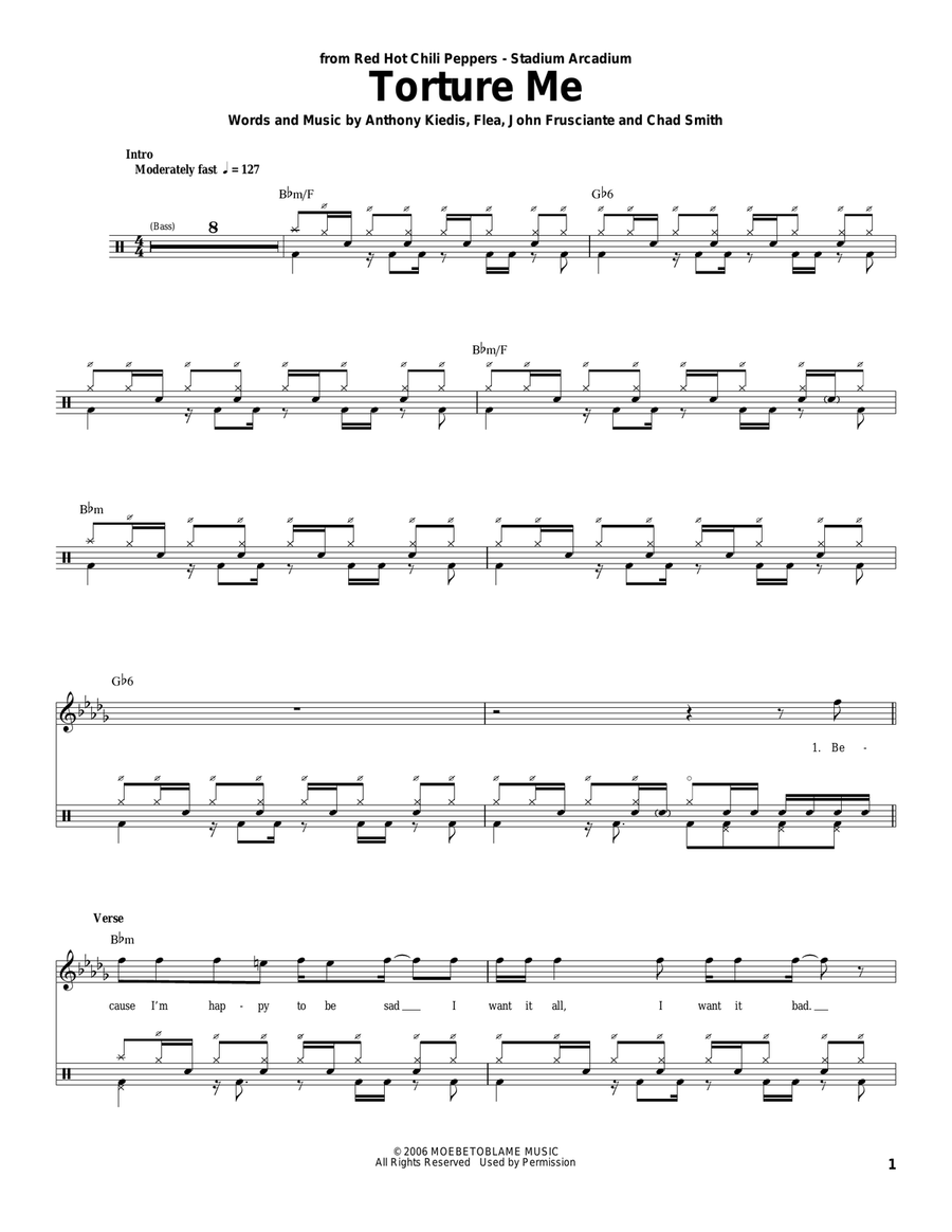 Torture Me Torture Me Drum Set scores gallery preview page 1