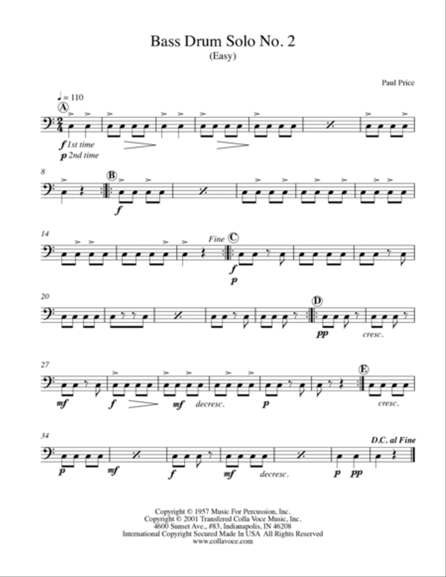Bass Drum Solos 1-7 Bass Drum Solos 1-7 Percussion scores gallery preview page 3