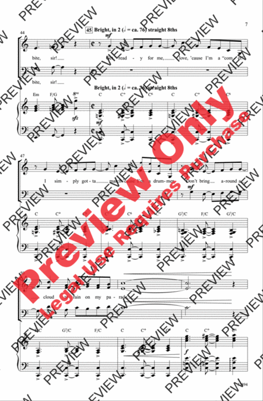 Don't Rain on My Parade 3-Part scores gallery preview page 7