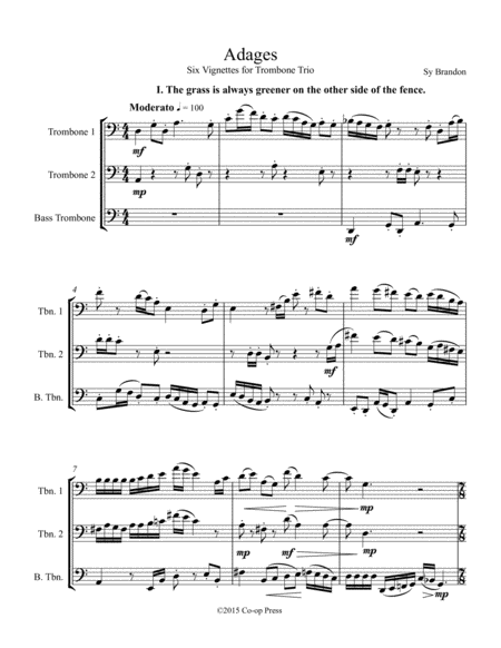 Adages Six Vignettes for Trombone Trio image number null