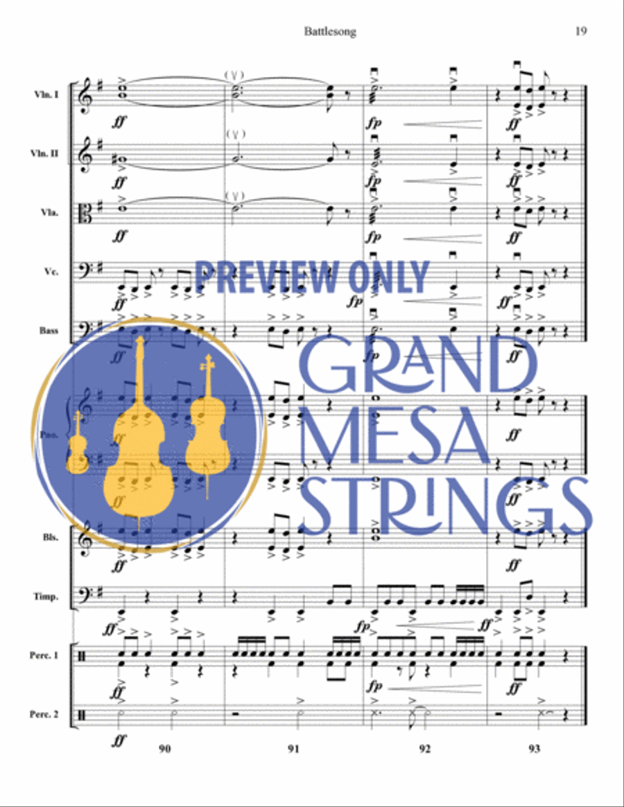 Battlesong String Orchestra scores gallery preview page 20