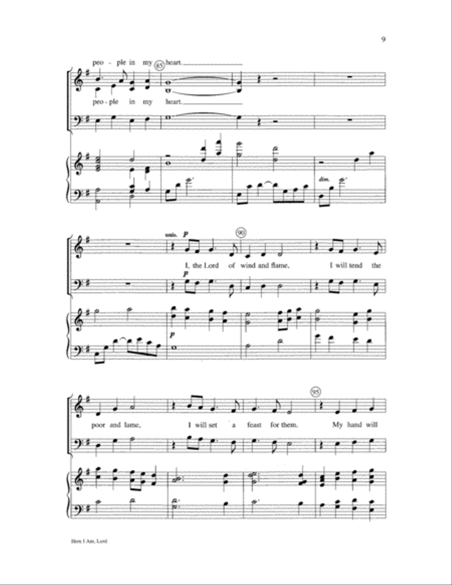 Here I Am, Lord Here I Am, Lord 3-Part scores gallery preview page 9