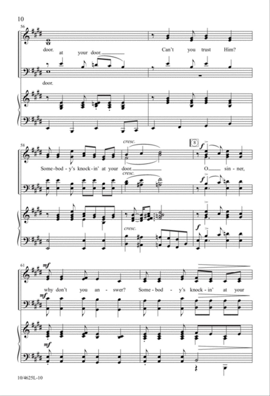 Somebody's Knockin' at Your Door 4-Part scores gallery preview page 10