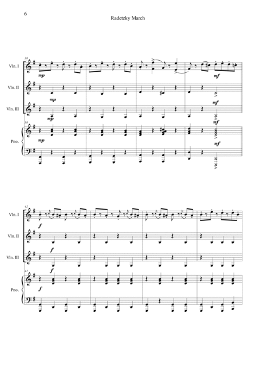 Radetzky March in G Piano Quartet scores gallery preview page 6