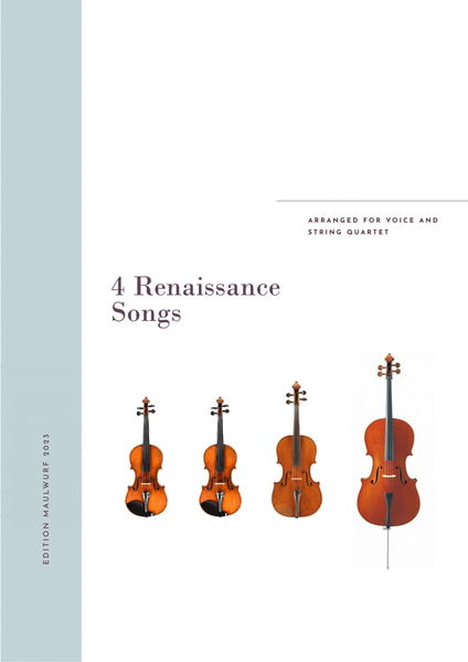 4 Renaissance Songs for voice and string quartet image number null