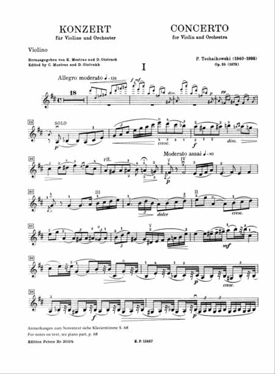 Violin Concerto in D major, Op.35 Violin Solo scores gallery preview page 3