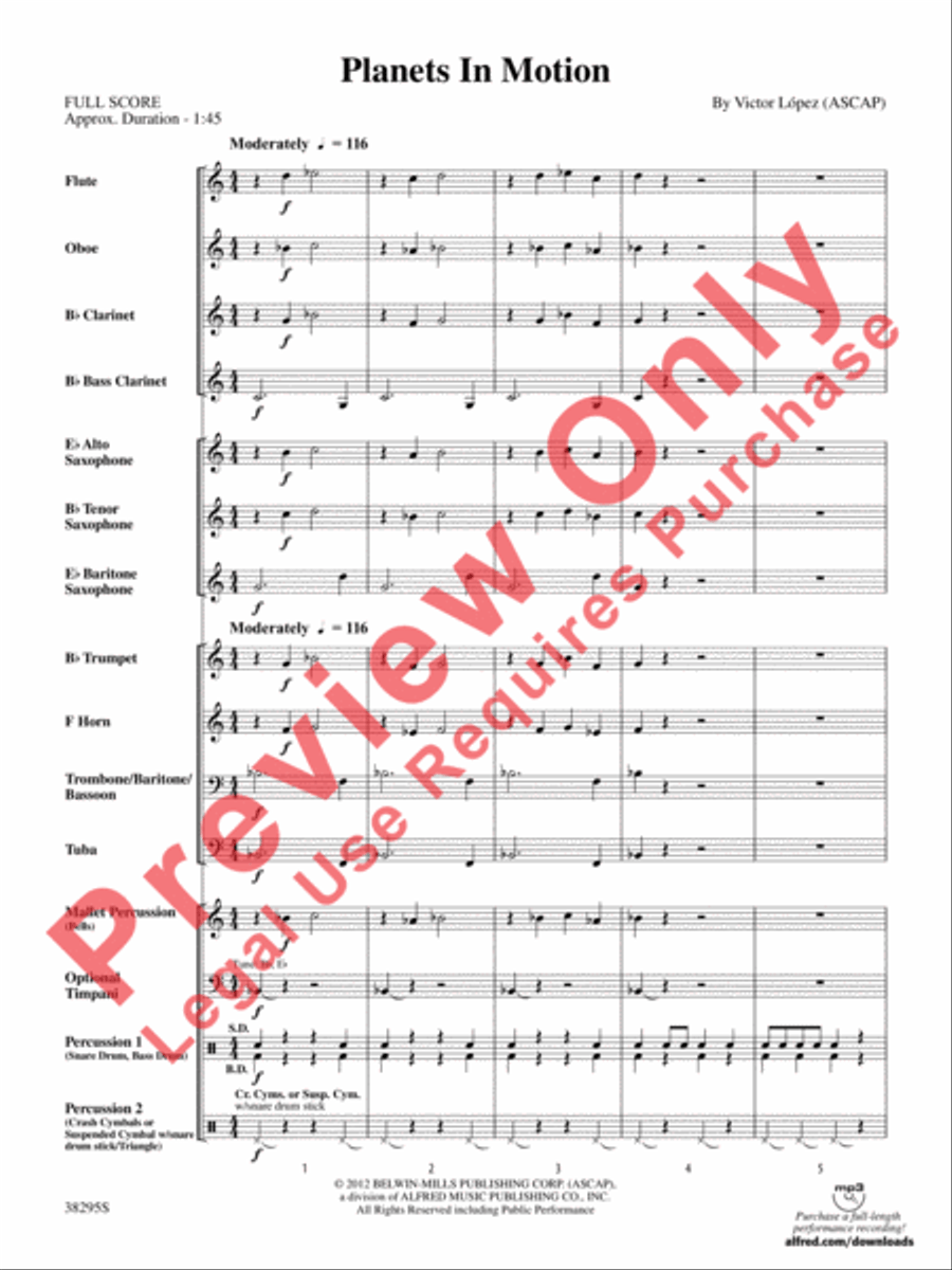 Planets in Motion Concert Band scores gallery preview page 3