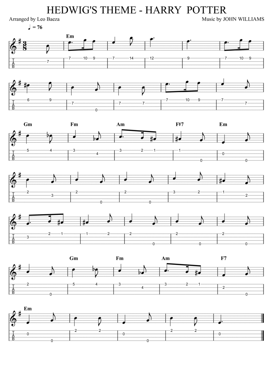 HEDWIG'S THEME - HARRY POTTER Ukulele scores gallery preview page 1