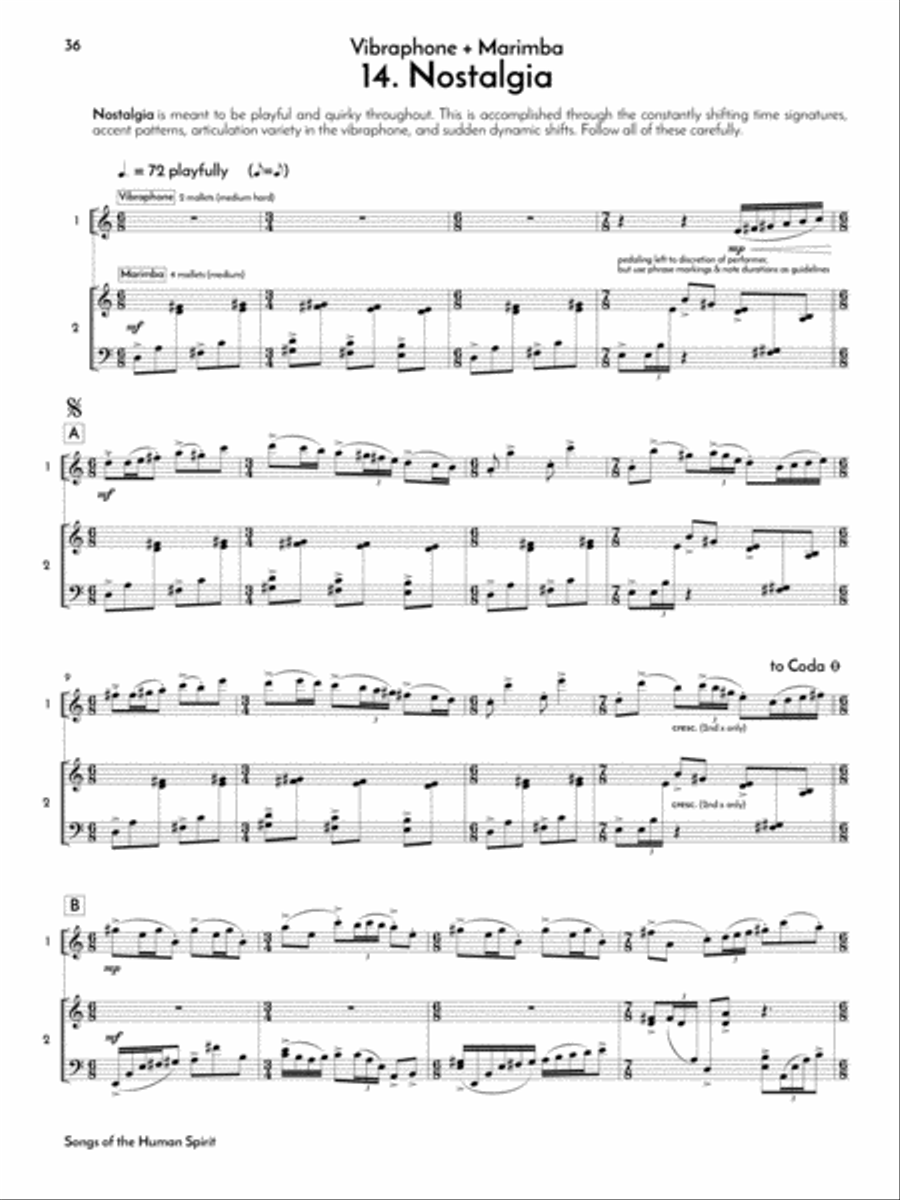 Songs of the Human Spirit Marimba scores gallery preview page 15