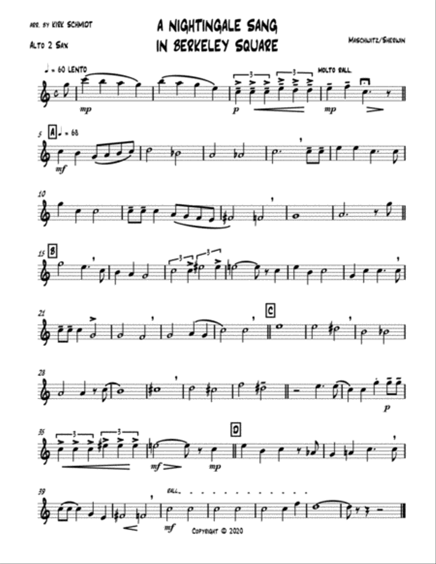 A Nightingale Sang In Berkeley Square Small Ensemble scores gallery preview page 3