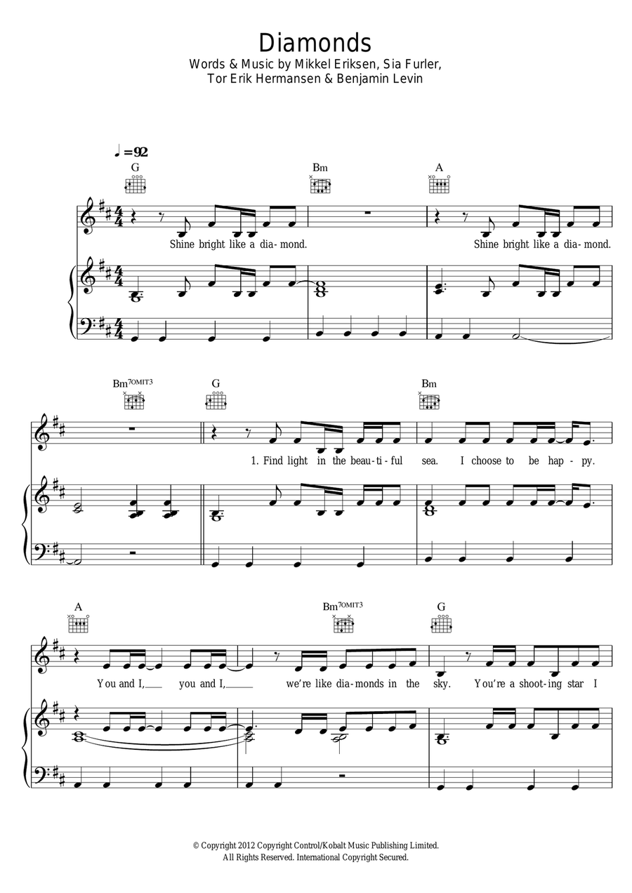 Diamonds Acoustic Guitar scores gallery preview page 1