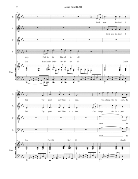 Jesus Paid It All (with "Were You There") (SATB) image number null