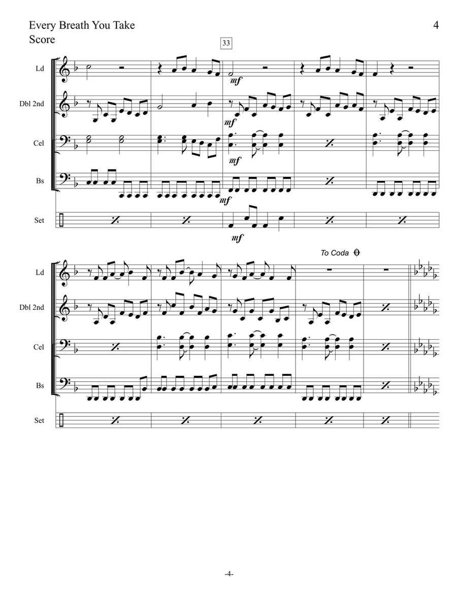 Every Breath You Take Steel Drum Band scores gallery preview page 4