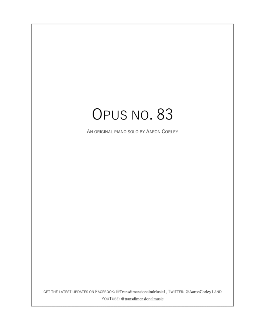 Aaron Corley: Opus no. 83 Piano Solo scores gallery preview page 1