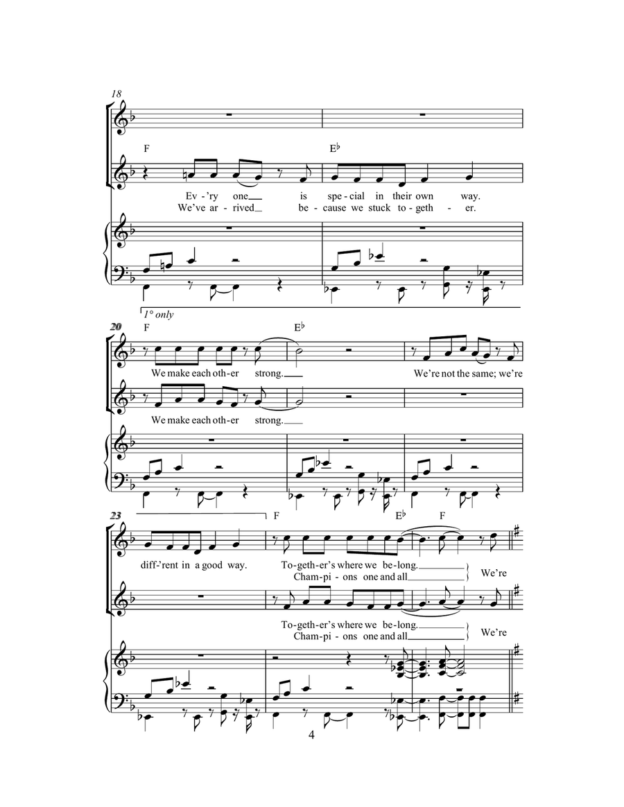 We're All In This Together (from High School Musical) (arr. Rick Hein) 2-Part scores gallery preview page 4