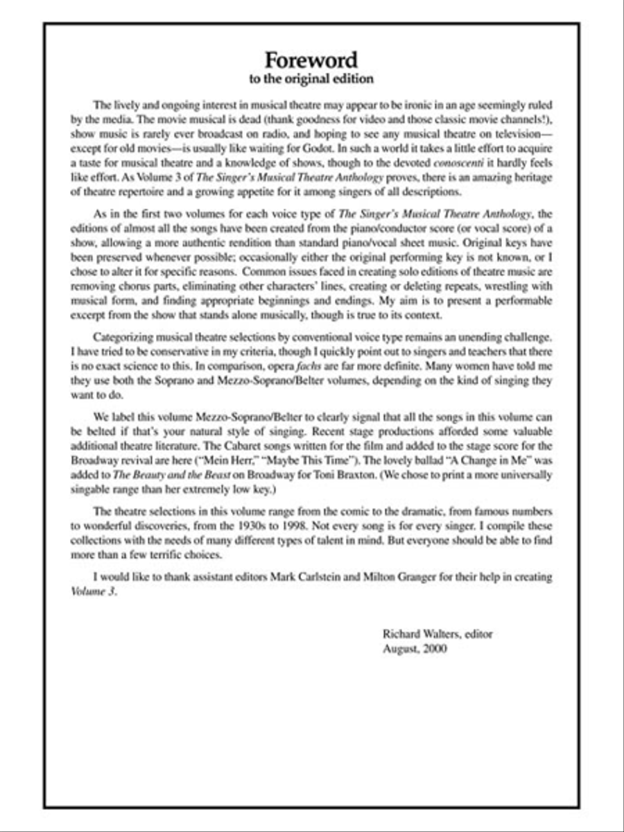 The Singer's Musical Theatre Anthology - Volume 3 - Mezzo Soprano Mezzo-Soprano Voice scores gallery preview page 4