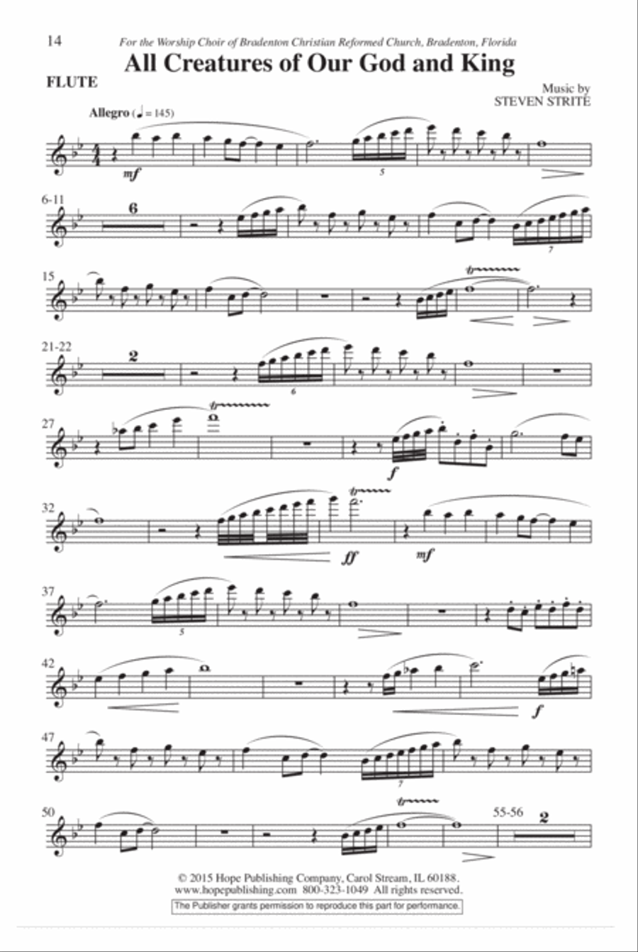 All Creatures of Our God and King 4-Part scores gallery preview page 14