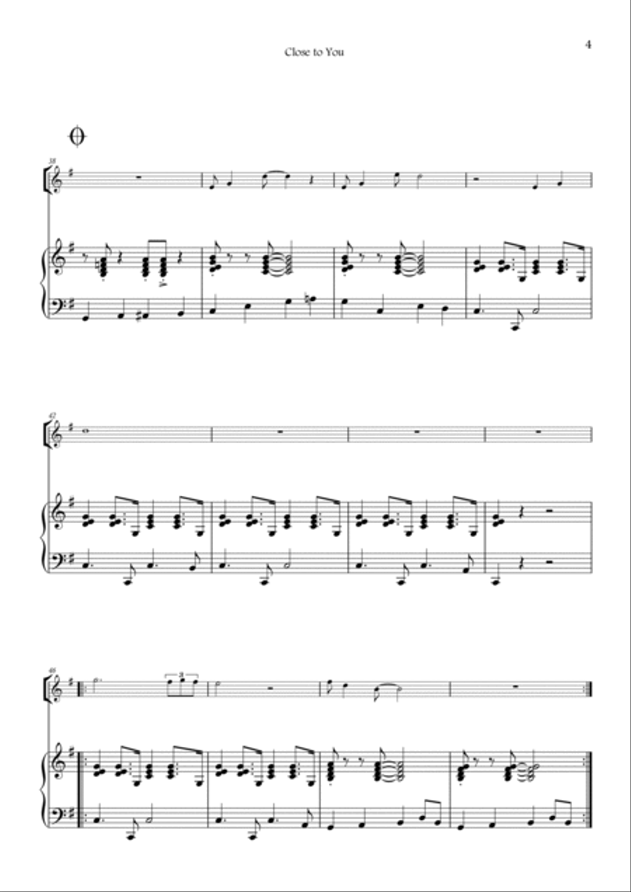 Close To You Close To You Flute Solo scores gallery preview page 4