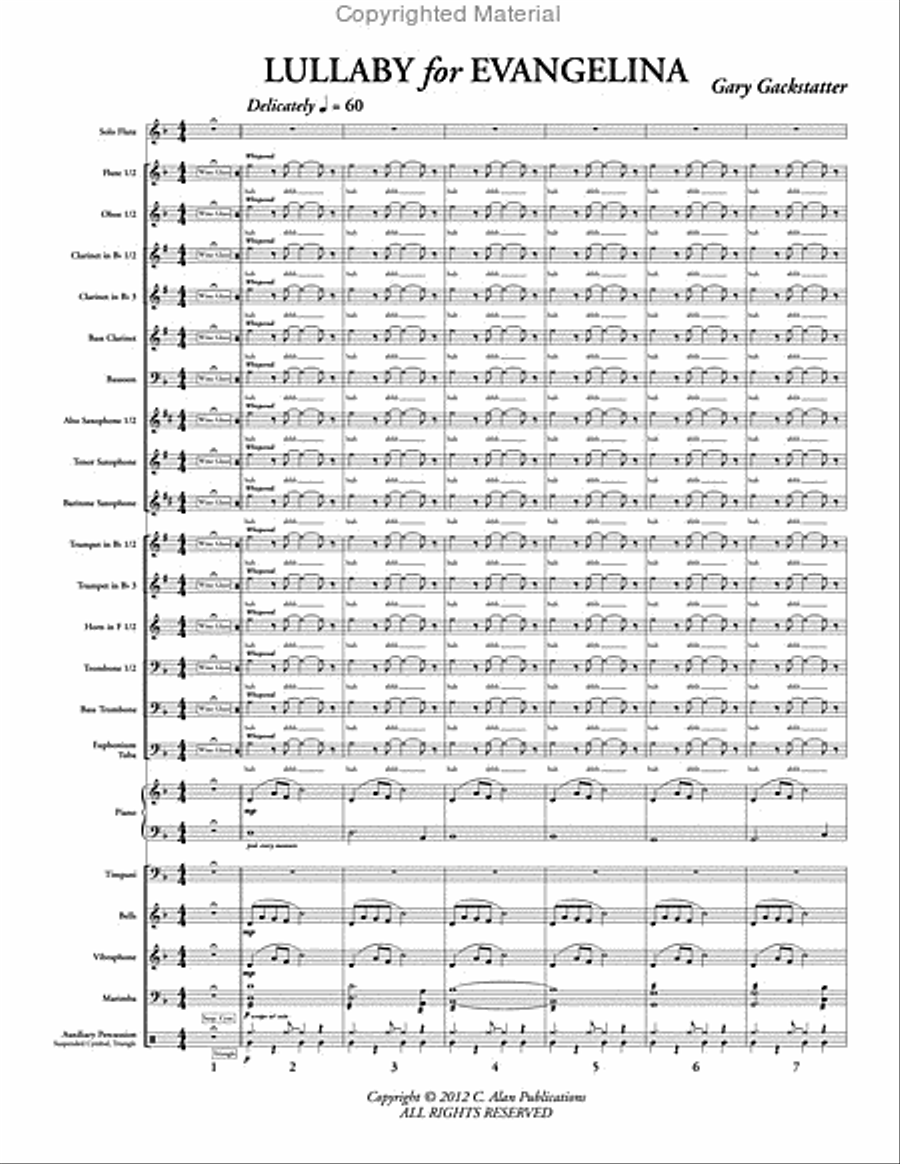 Lullaby for Evangelina (score & parts) Concert Band scores gallery preview page 2