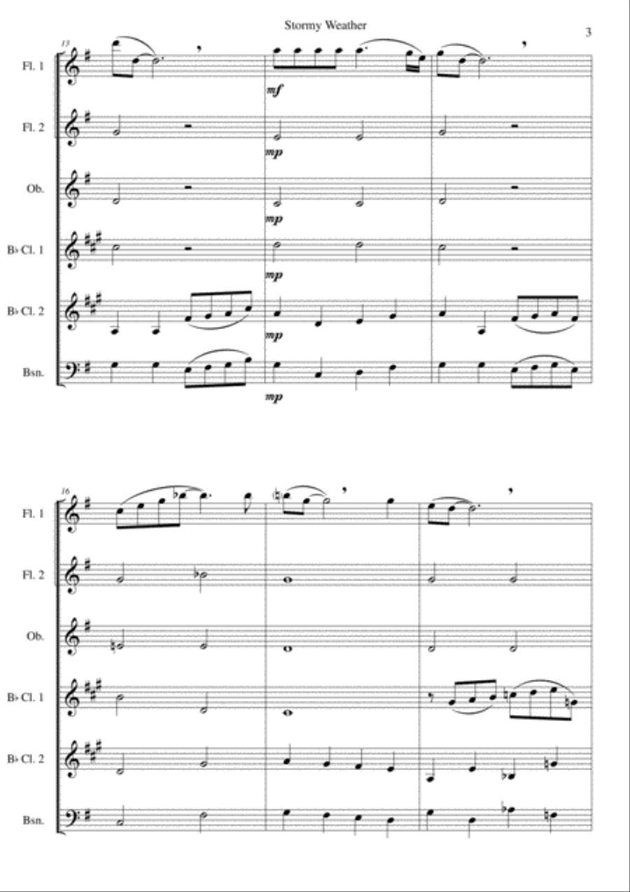 Stormy Weather Stormy Weather Woodwind Ensemble scores gallery preview page 3