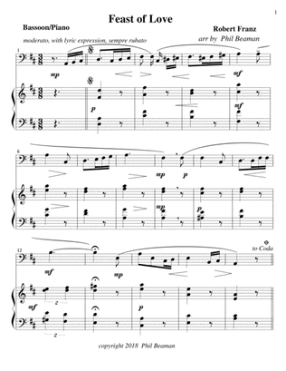 Feast of Love - Bassoon/Piano