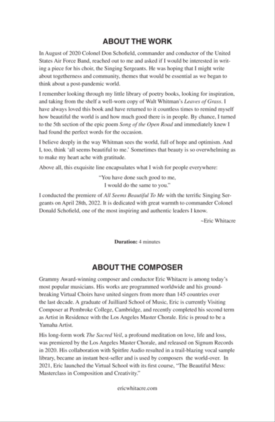 All Seems Beautiful To Me 4-Part scores gallery preview page 10