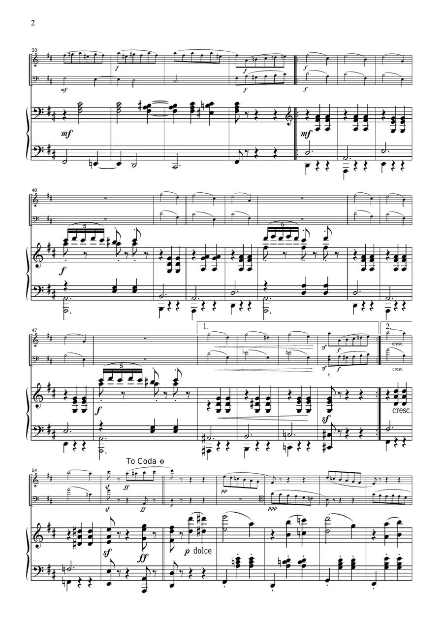 Tschaikowsky Valse des Fleurs(condensed) from The Nutcracker, for piano trio, PT004 Piano Trio scores gallery preview page 2