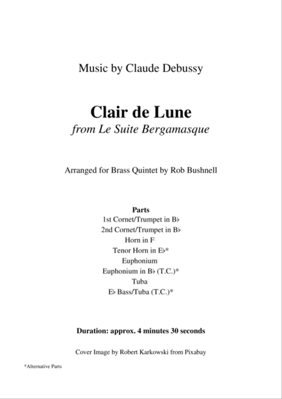 Clair de Lune (Claude Debussy) - Brass Quintet Brass Quintet scores gallery preview page 2