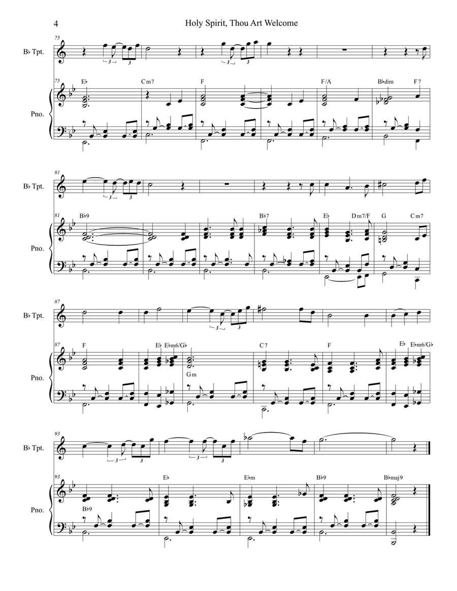Holy Spirit, Thou Art Welcome Trumpet Solo scores gallery preview page 4
