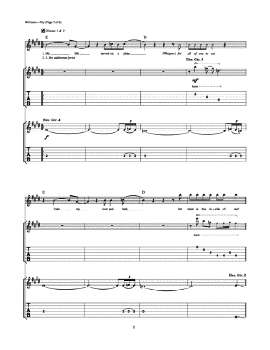 Pity Electric Guitar scores gallery preview page 2