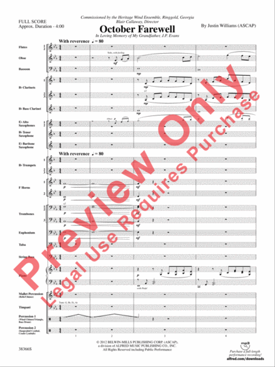 October Farewell October Farewell Concert Band scores gallery preview page 4