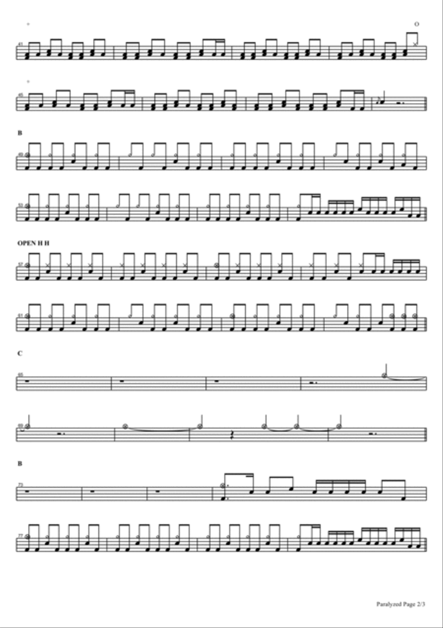 Paralyzed Drum Set scores gallery preview page 2