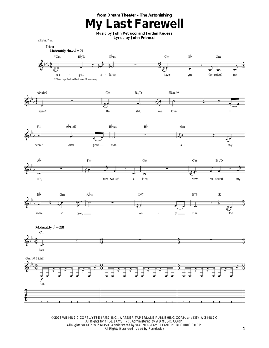 My Last Farewell Acoustic Guitar scores gallery preview page 1
