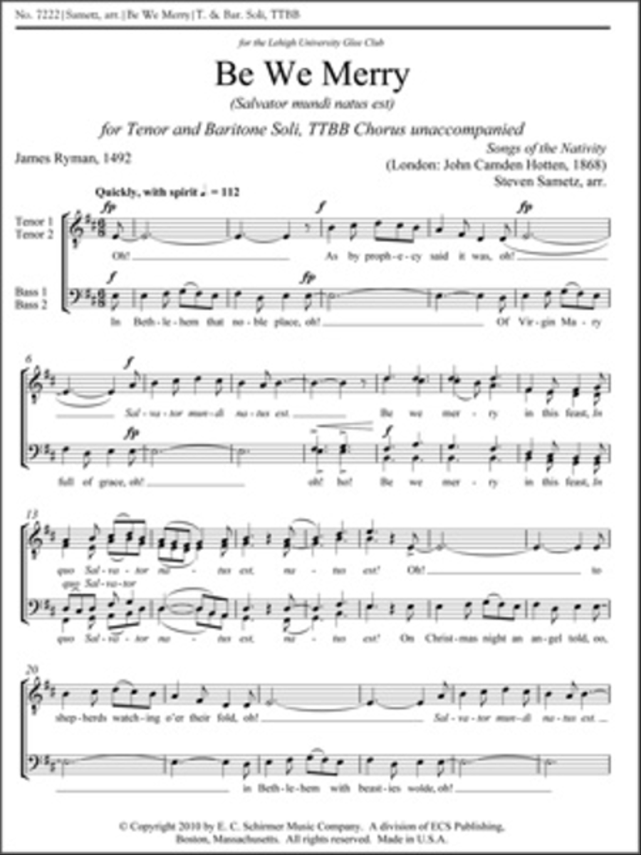 Be We Merry TTBB scores gallery preview page 1