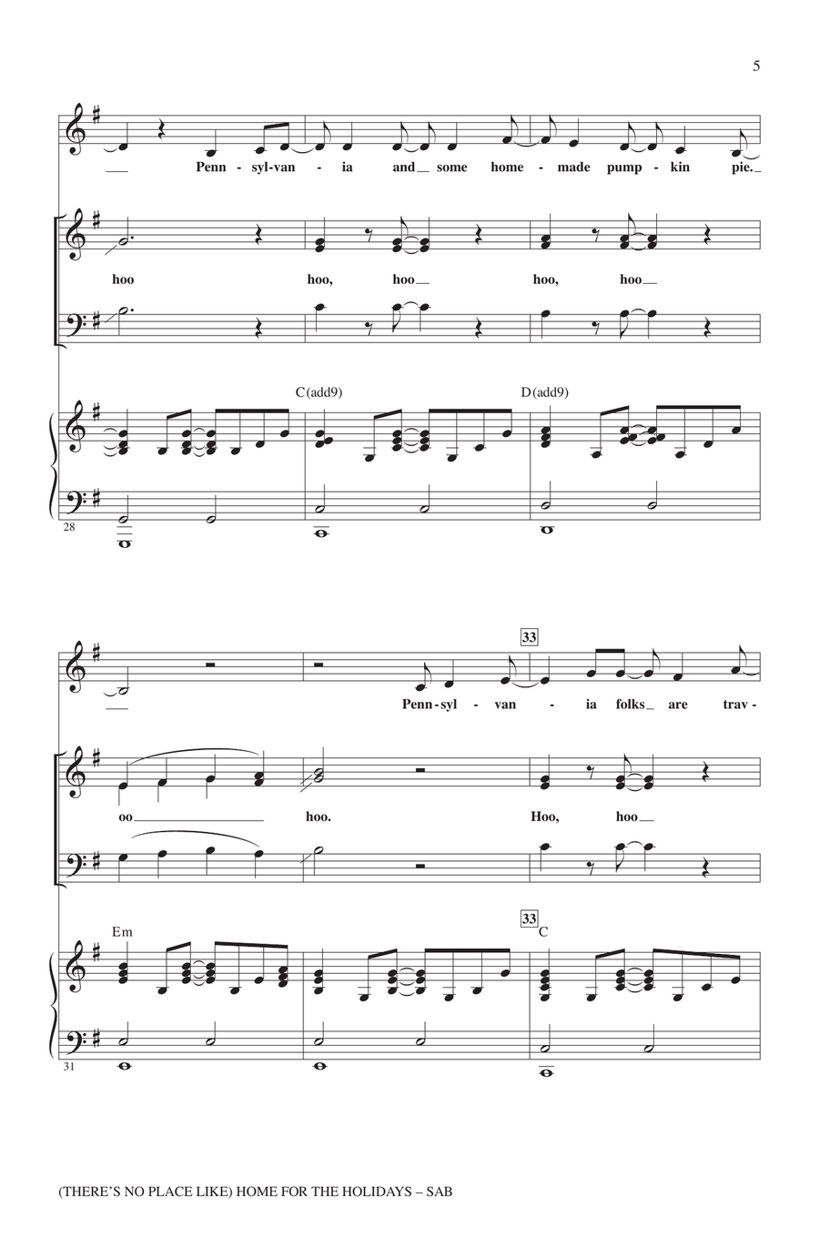 (There's No Place Like) Home For The Holidays 3-Part scores gallery preview page 4