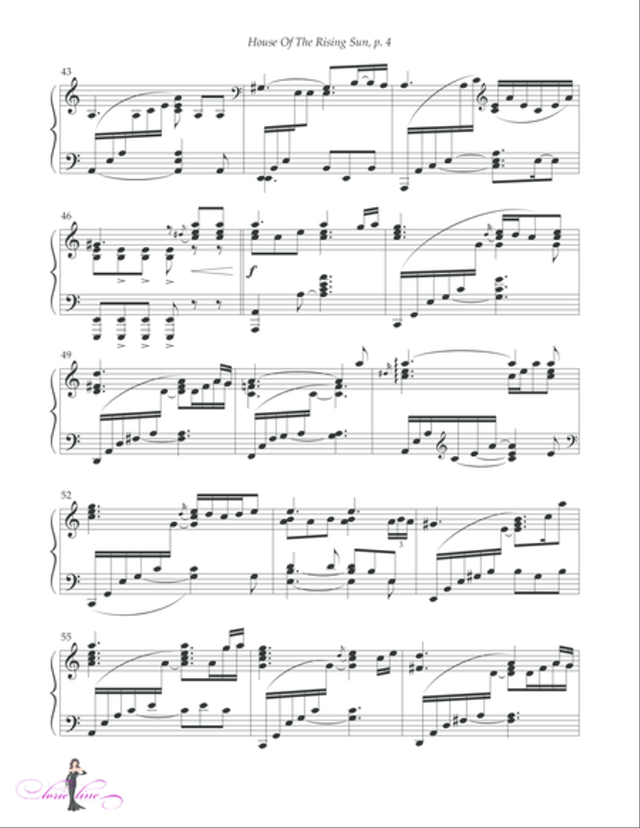 House Of The Rising Sun House Of The Rising Sun Piano Solo scores gallery preview page 5