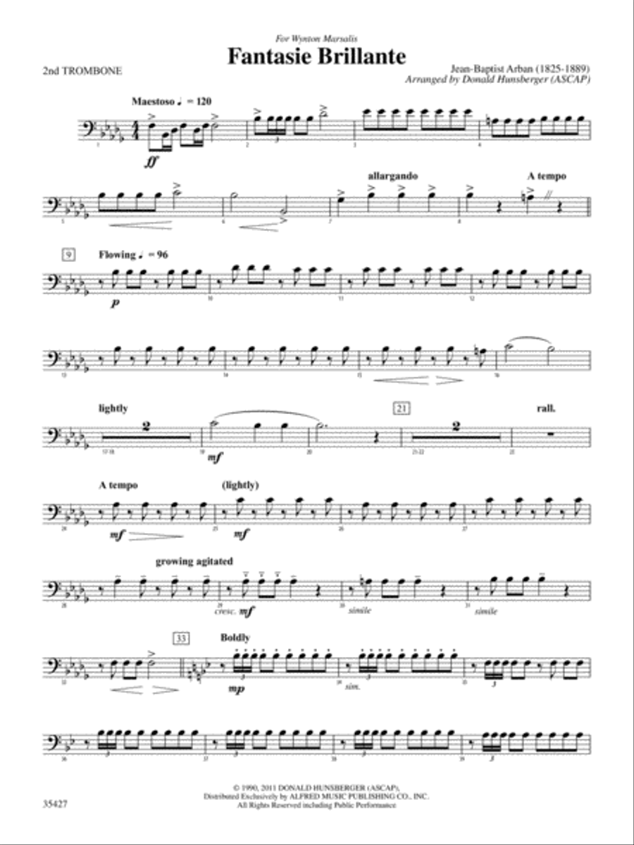 Fantasie Brillante: 2nd Trombone Concert Band scores gallery preview page 1