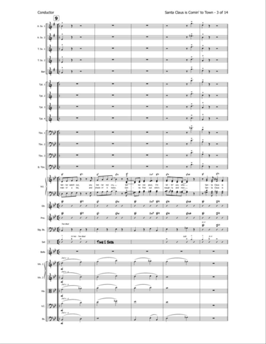 Santa Claus Is Comin' To Town Jazz Ensemble scores gallery preview page 4