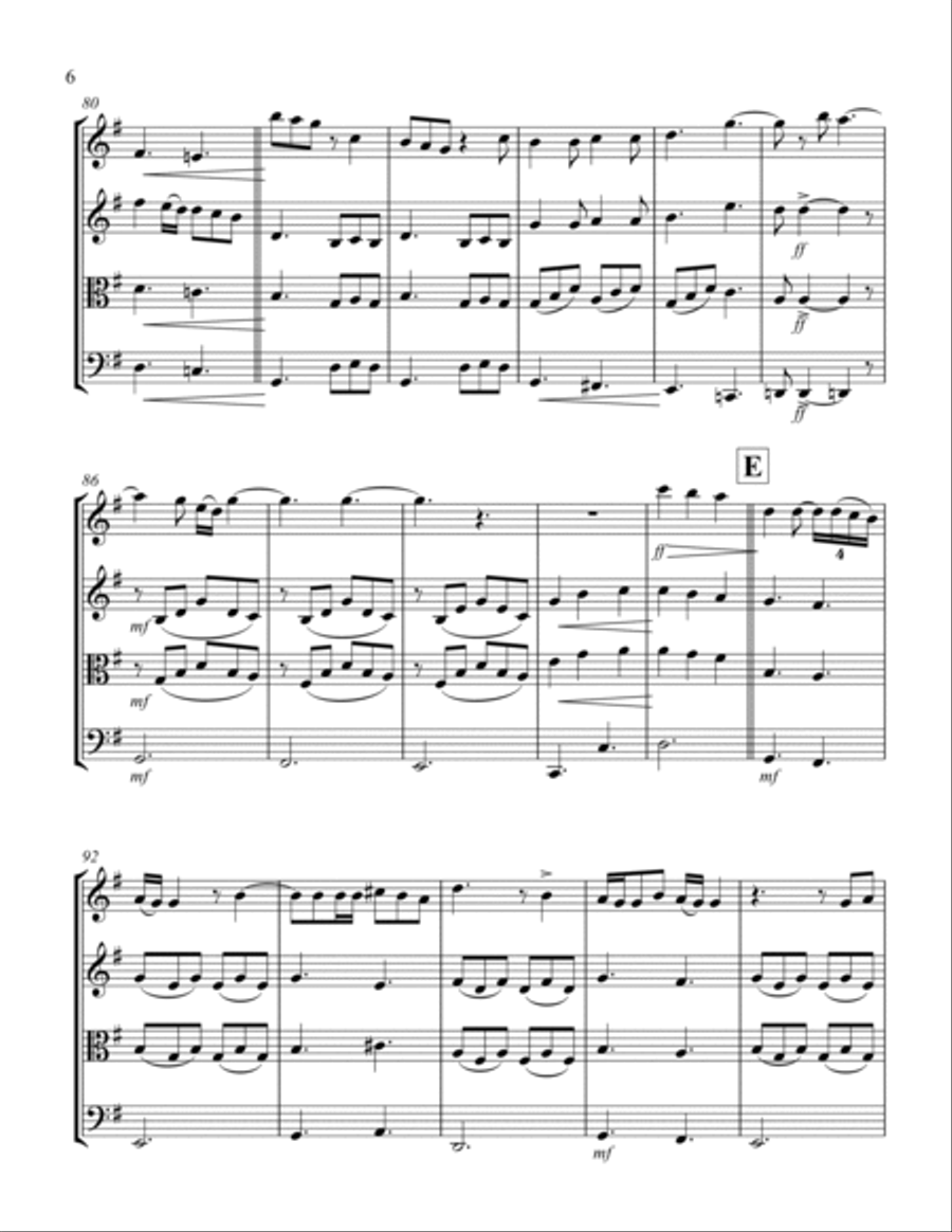 Somebody To Love String Quartet scores gallery preview page 6