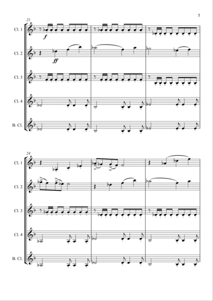 Uptown Girl Woodwind Ensemble scores gallery preview page 5