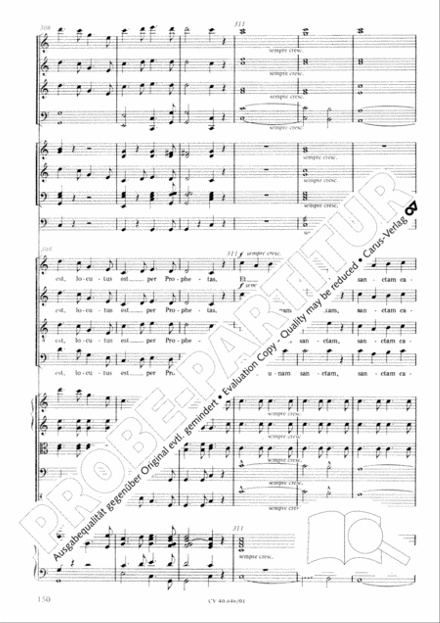Mass in A Major (2 versions) STB scores gallery preview page 161