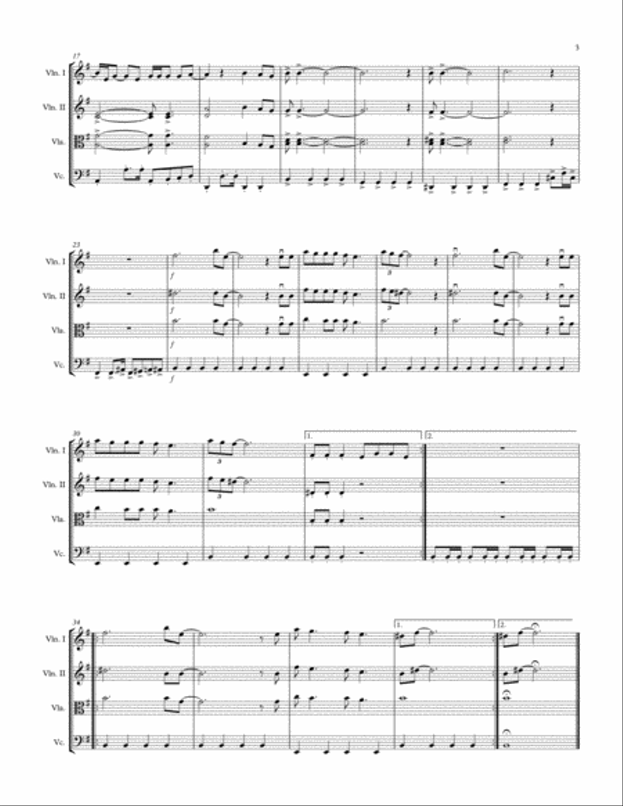 Reach Out And I'll Be There String Quartet scores gallery preview page 3