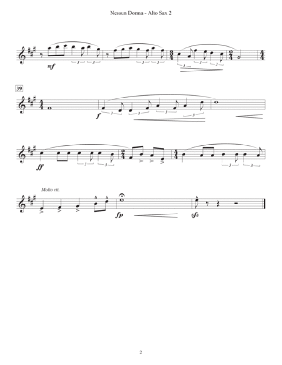 Nessun Dorma Jazz Ensemble scores gallery preview page 6