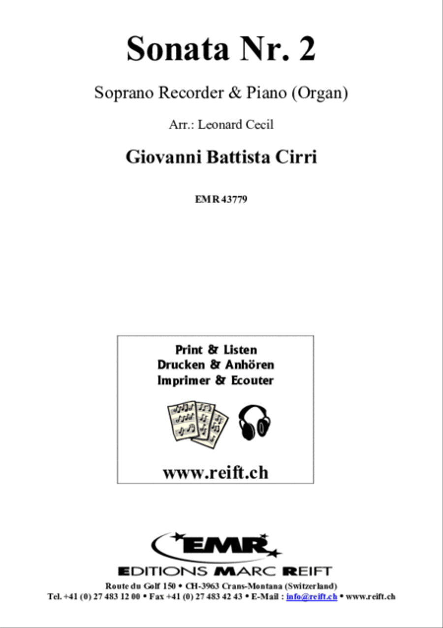 Sonata No. 2 Soprano Recorder scores gallery preview page 2